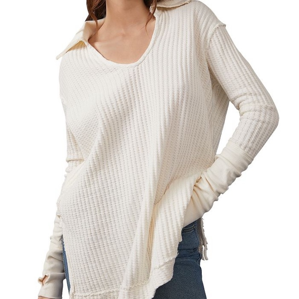Free People We The Free Raymond Thermal Top waffle knit